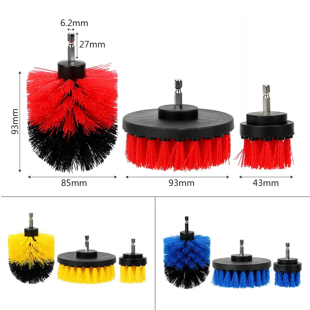 FORAUTO 3 шт./компл. щетка для мытья автомобиля жесткие щетинки дрель скруббер набор