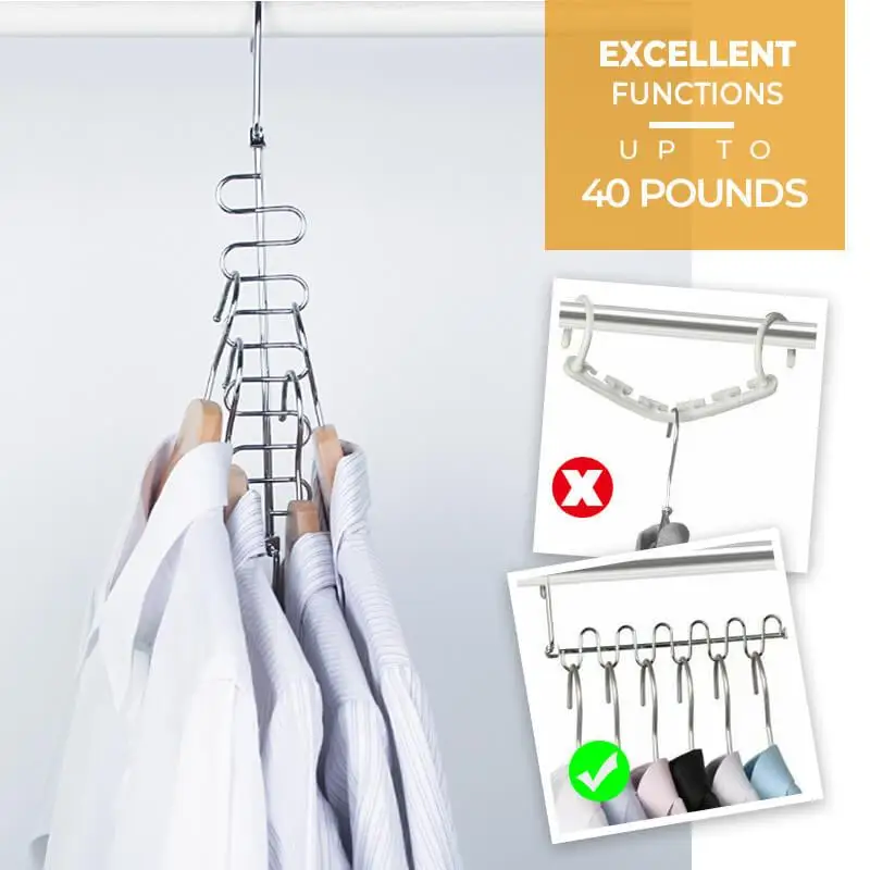 

Multifunctional Magic Hanger Port Support for Save Space Clothing Organizer Metal Clothes Rack Drying Tidy Hanger Storage Hange