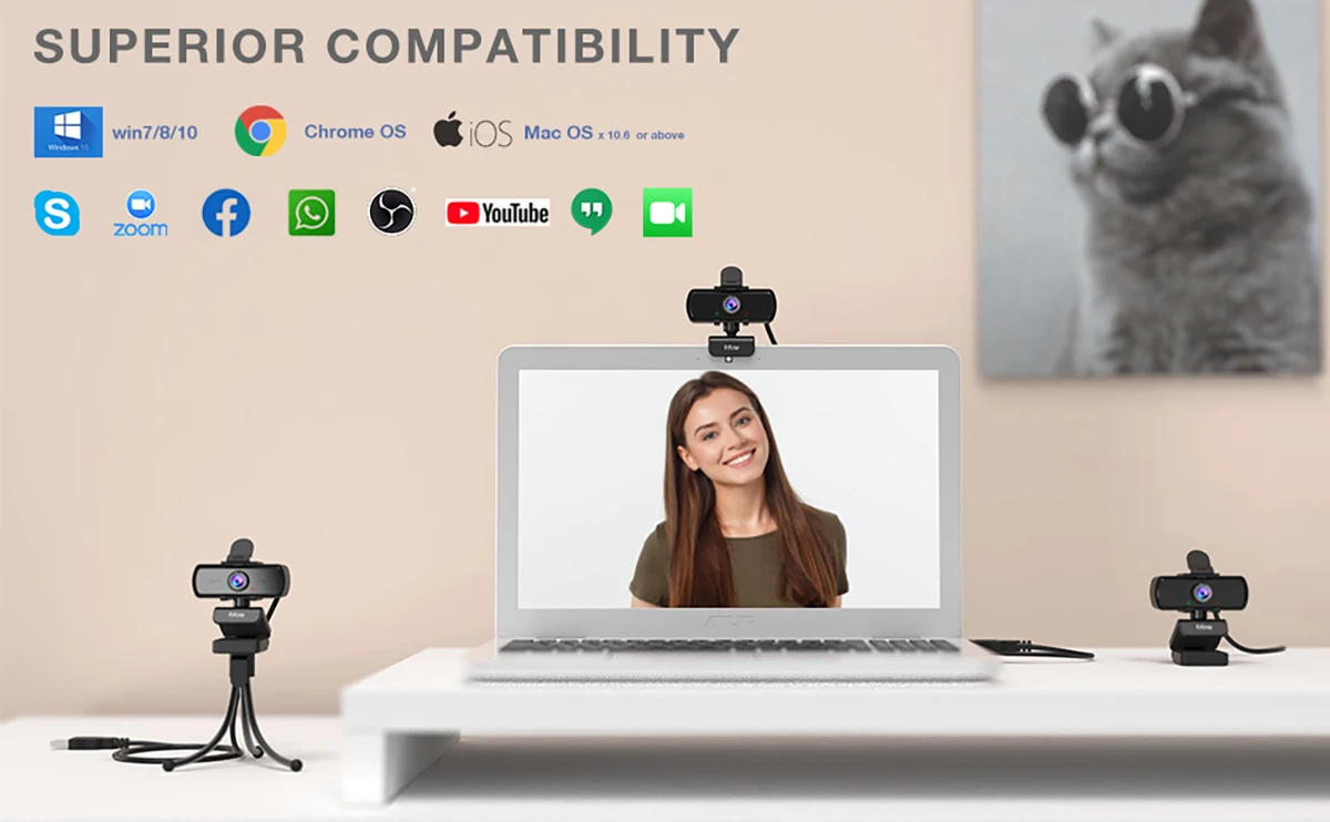 tripé, para desktop usb & portátil, transmissão