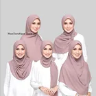 Лидер продаж, шифоновый хиджаб Muxi из перламутровой ткани, монохромная повязка на голову, Однотонный женский шарф 40 цветов, Бесплатная вешалка на голову