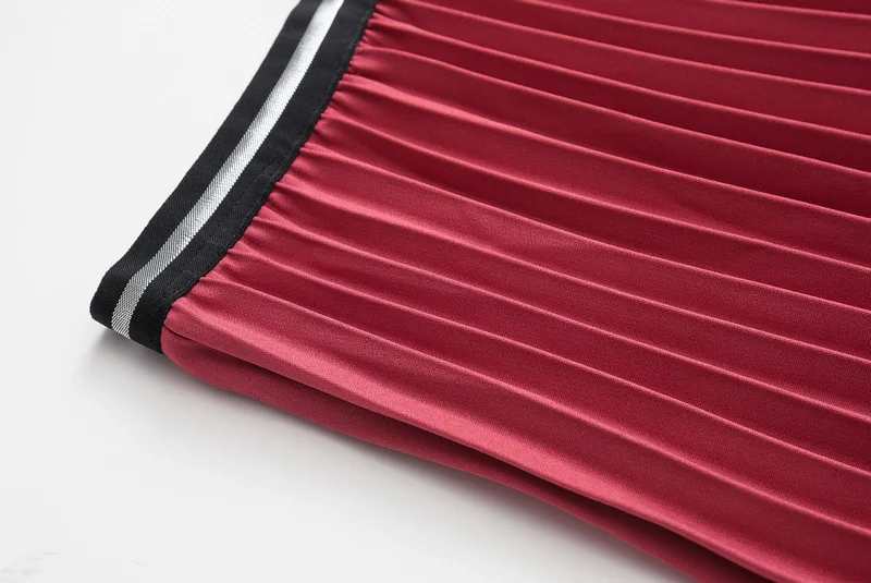 2019 Женская Осенняя плиссированная юбка с высокой талией женские трапециевидные