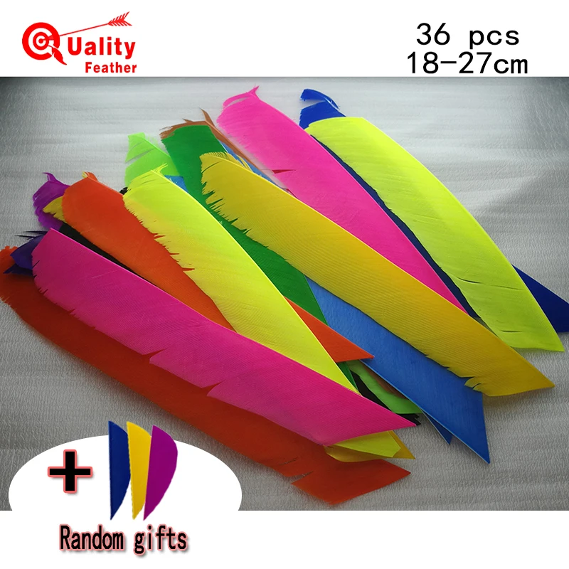 Новые 36 шт многоцветные настоящие турецкие перья полная длина стрела перо