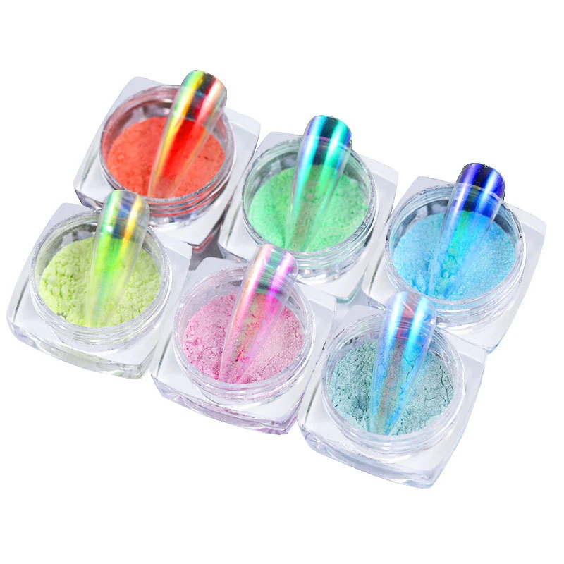 Aurora Powder Nail Glitter Manicure Pigment Mermaid Chrome Mirror ZG88 |