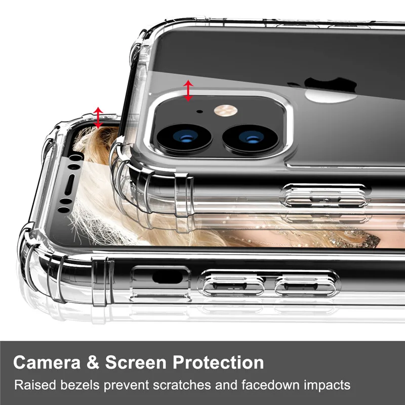 360 Полный Корпус с защитной пленкой для iphone 11pro max PC + TPU прозрачный Кристальный