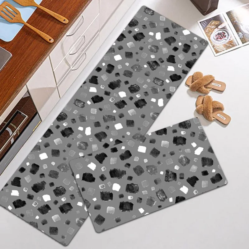

Anti-slip Kitchen Rug Anti-skid and Oil-proof PVC Long Strip Carpet Living Room Balcony Bathroom Floor Area Rugs Wiped No-clean