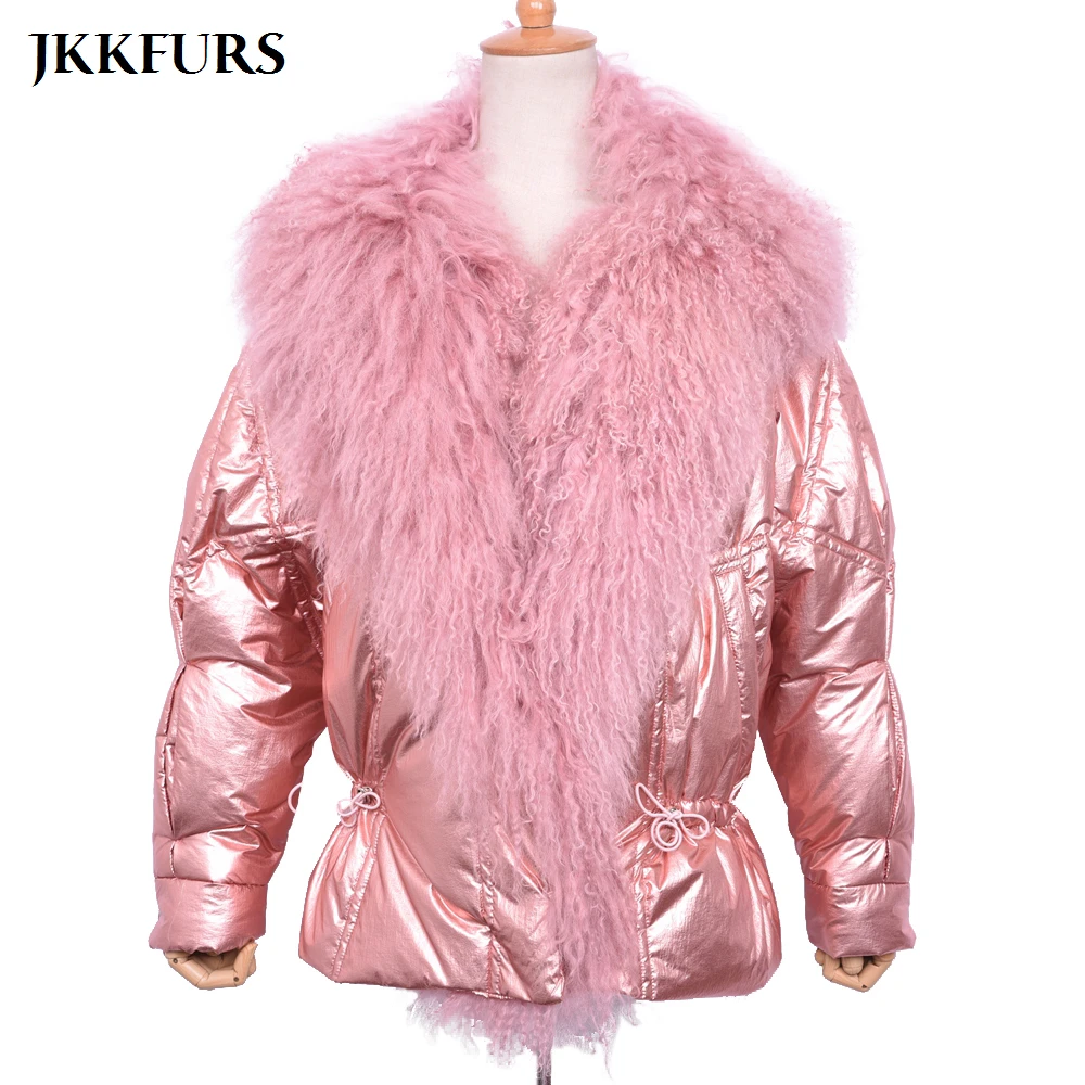 Новинка 2021 модное женское пуховое пальто из натуральной монгольской овечьей