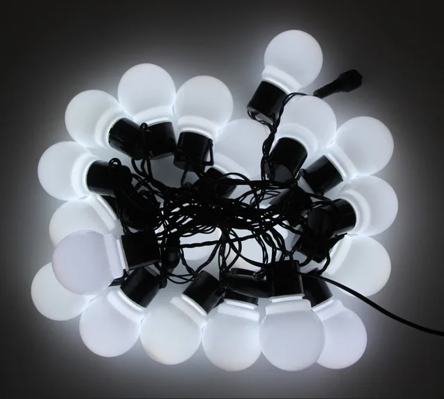 White bulb white 6 м светодиодный шар шаровая струнная лампа с 20 мяч для очищения винтажных лампочек для внутреннего/наружного висячий зонтик для патио гирлянда освещения ЕС/США вилка - Испускаемый цвет: White bulb white