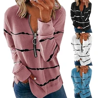 fashion women top striped print soft loose fit pullover top blouse women blouse