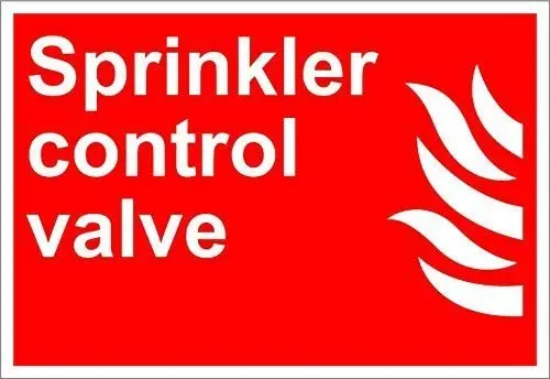 

Anwei Signs Wall DecorSprinkler Control Valve Fire OSHA/Ansi Tin Metal Sign 8 X 12 Inches Wall Art