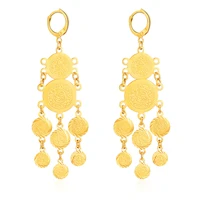 wangaiyao womens metal coin earrings golden fashion jewelry for womengirls earrings coin arab symbol of wealth gift