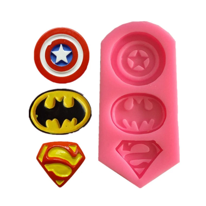 3D Captain America Shield Batman в форме Супермена силиконовая форма для печенья помадки формы