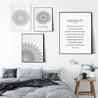 abstract mandala canvas poster namaste quotes print painting decorative wall art yoga picture modern living room decor no frame