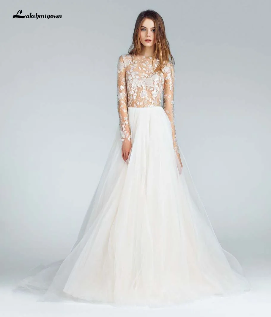 Великолепные трапециевидные Свадебные платья 2020 кружевные юбки из тюля с