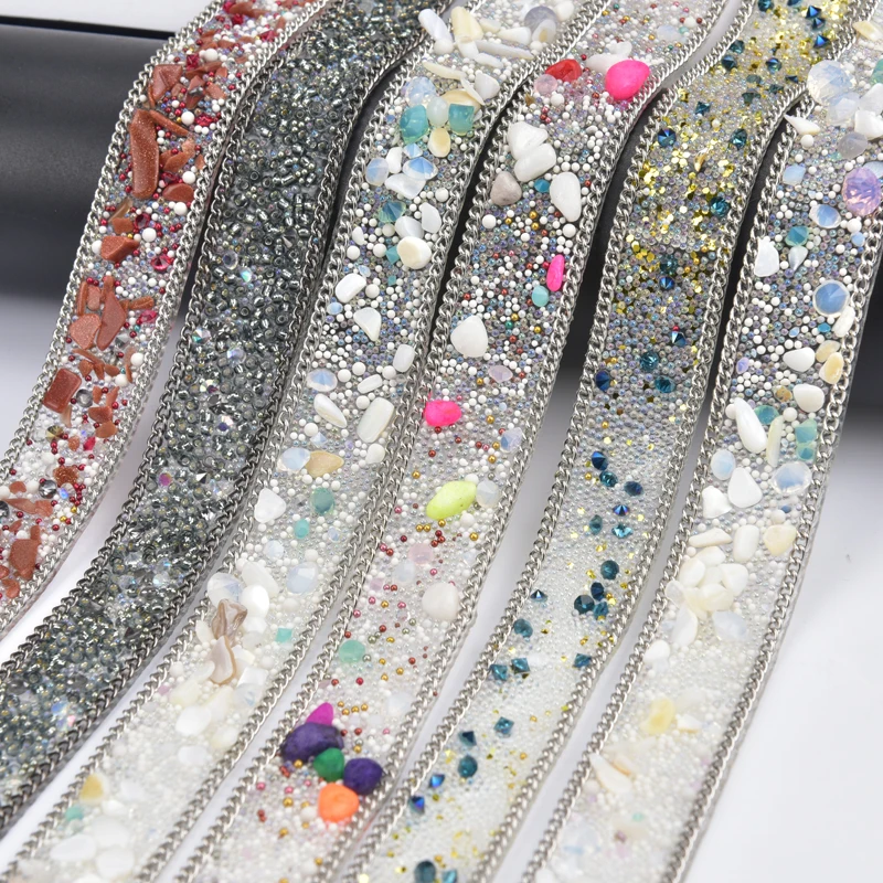 100 см Горячая фиксация стразы отделка утюгом Икра лента с бисером Свадебная