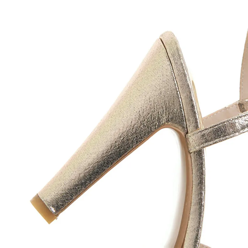 Женские свадебные туфли QUTAA черные босоножки на платформе и высоком каблуке с Т