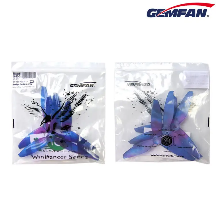 2 пары Gemfan Skitzo Galaxy 5043 5X4.3X3 3-лопастные PC пропеллеры для RC FPV Racing Freestyle 5 дюймов 4S 6S