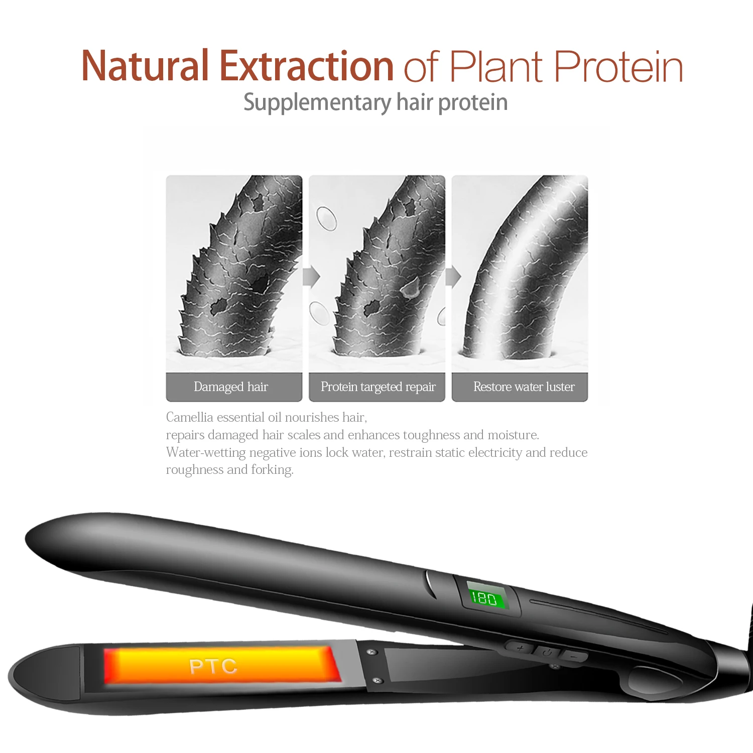 

Hair Straightener For Women Tourmaline Ceramic Straightening Curling Coating Flat Iron Hair Fast Heating Hair Salon Styling Tool