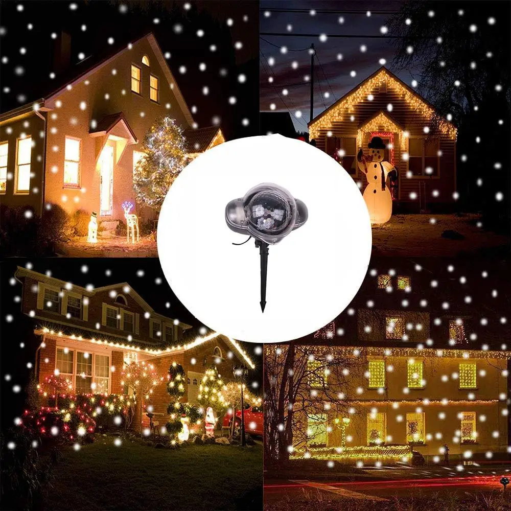 Прожектор с эффектом снегопада IP65 движущийся снег наружный сад лазерный