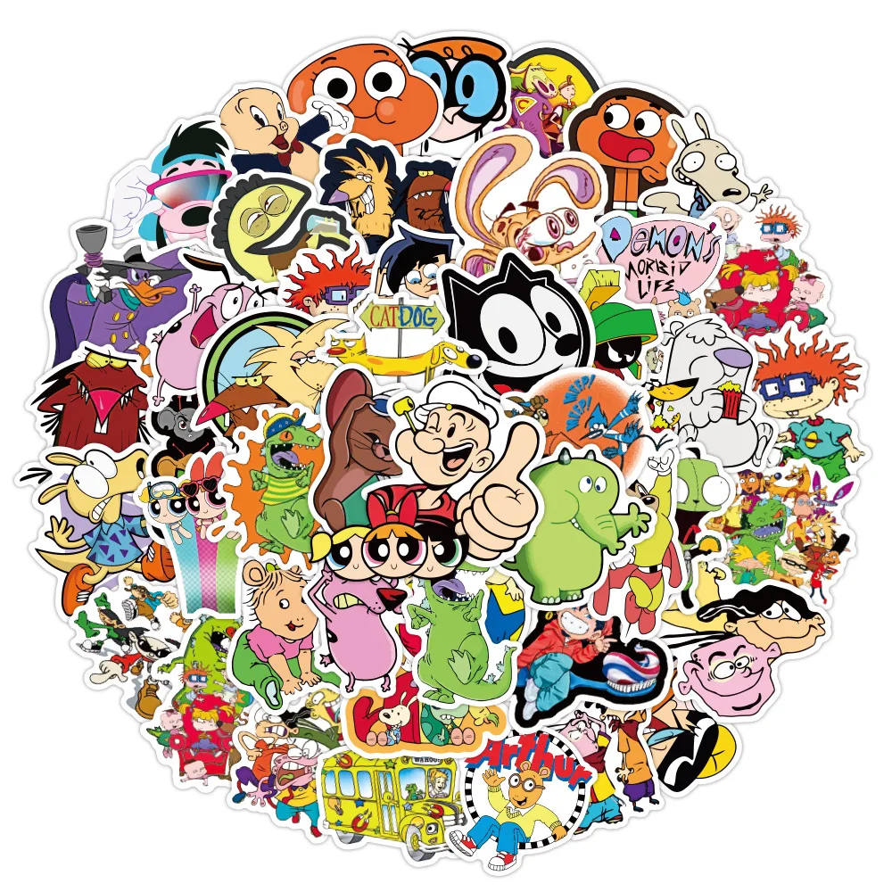 

10/30/50PCS Mixed Classic Cartoon Anime Stickers Skateboard Fridge Laptop Motorcycle Luggage Graffiti Waterproof Kid Sticker Toy