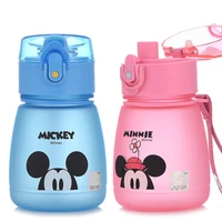 300ml disney mickey minnie cartoon water cup portable straight drink straw bottle mummy feeding baby cup children school bottle