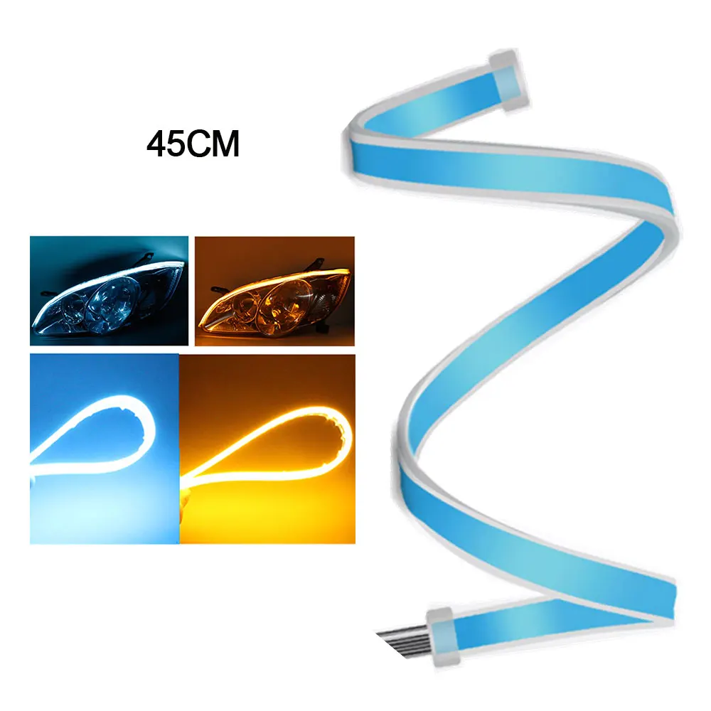 

2pcs Led DRL Daytime Running Lights Turn Waterproof Signal DRL Led Strip Car Light Brake Side Lights Headlights For Auto