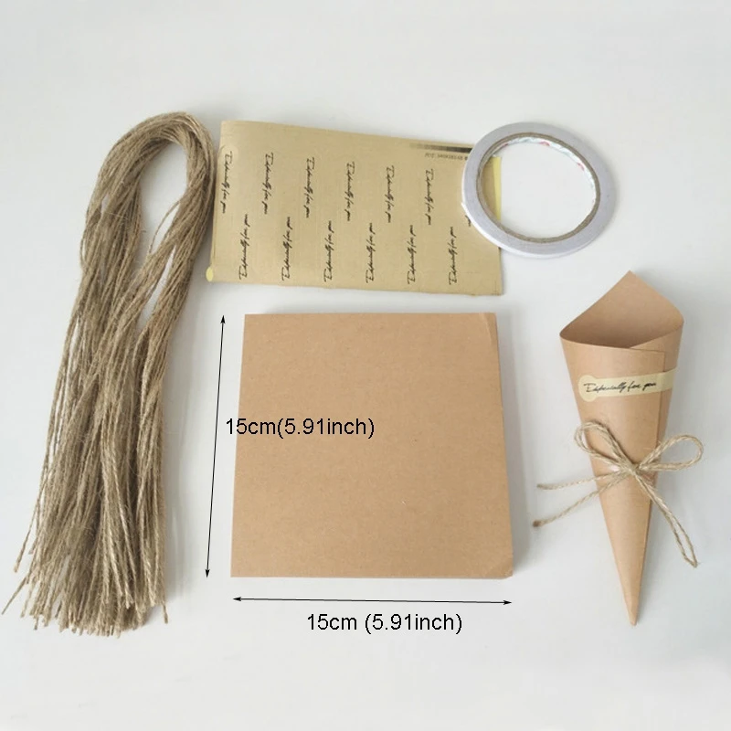 HHO-50Pcs подарочная упаковка из крафт-бумаги упаковочная бумага для цветов обертка