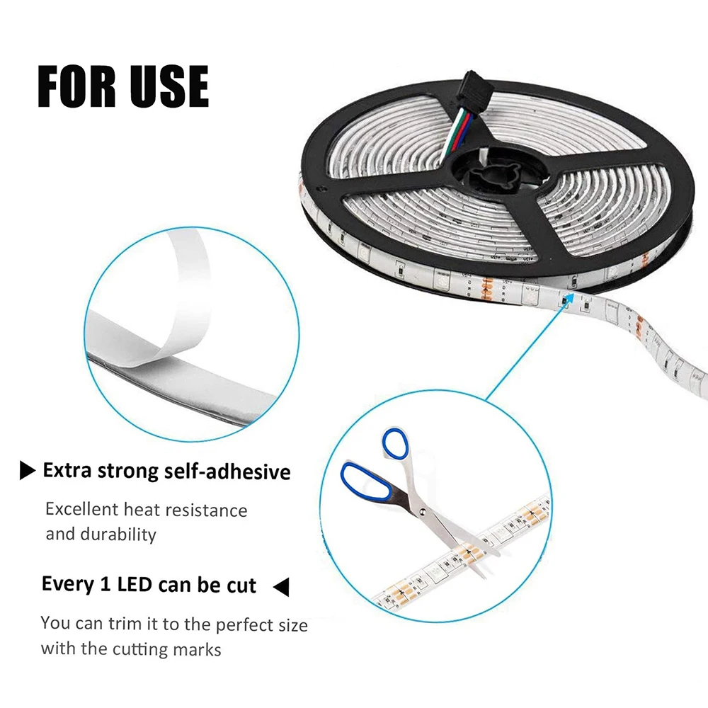 

Led Strip Lights for Room Decor Luces Dc12v Wall TV Background Rgb Led Tape 5050 Backlight