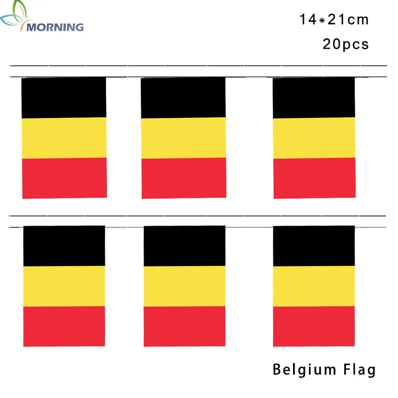

MORNING Begium national 14*21cm 20pcs decoration bunting flag