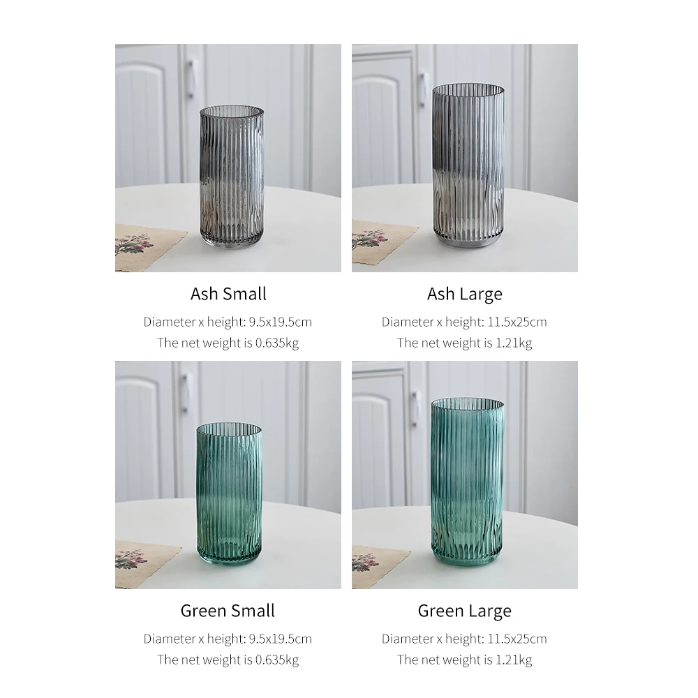 

Glass Vases for Flower Arrangements Home Decor Plant Holder Stripe Terrarium Decor Living Room Decoration Table Decoration Vase