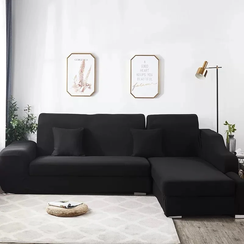14 цветов сплошной цвет угловой диван Чехлы для гостиная эластичные чехлы из