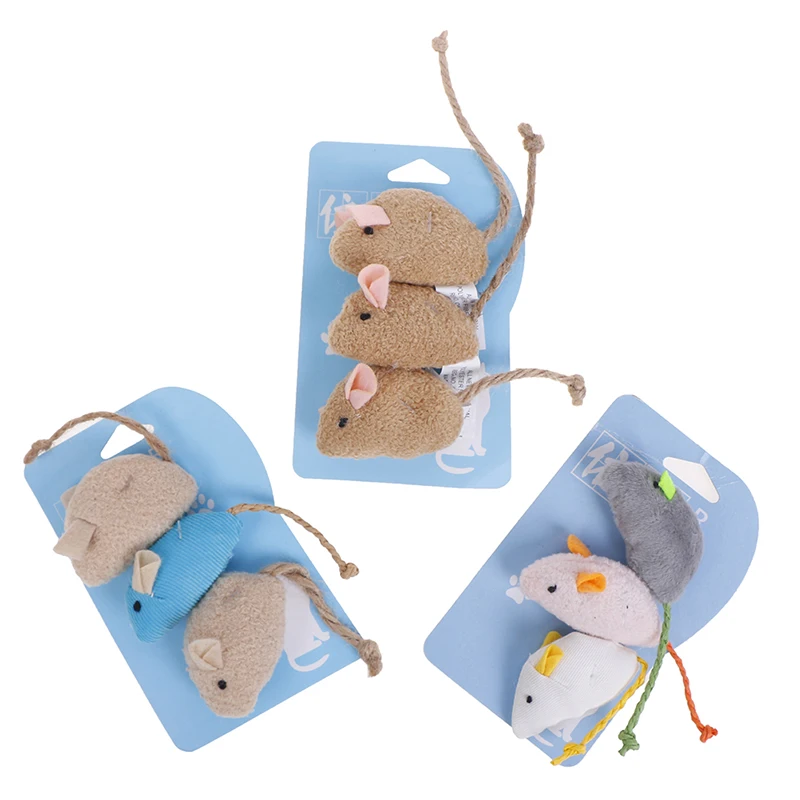 

New 3pcs/lot Mix Pet Catnip Mice Cats Toys Fun Plush Mouse Cat Toy For Pet Little fat mouse Cat Toys