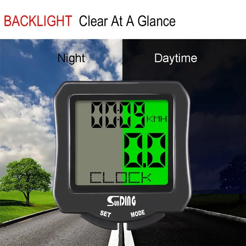 Sunding беспроводной и проводной велосипедный компьютер с температурным тестом