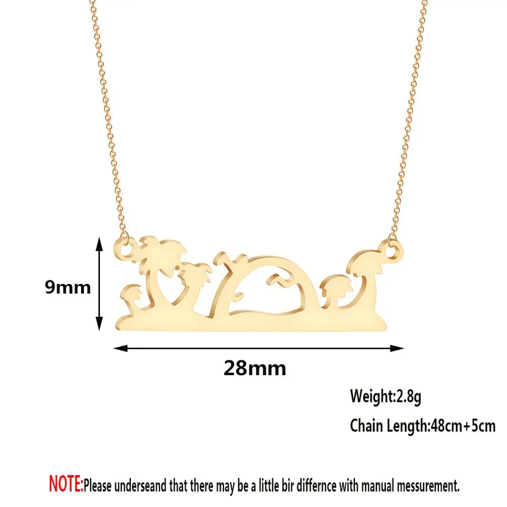 Чандлер оригами кокосовое дерево олень ожерелья Остров Кулон Чокеры для женщин 45