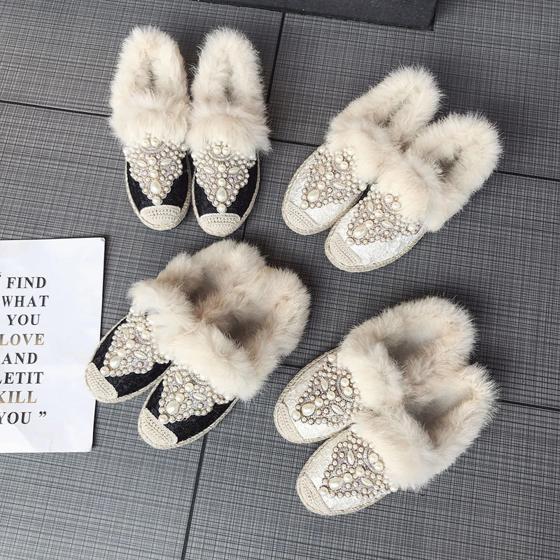 Роскошная обувь с украшением в виде кристаллов Жемчужная Нить бусина украшения