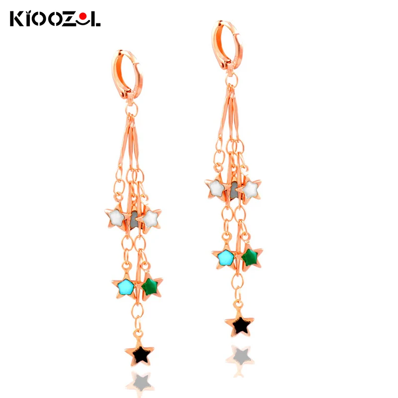 

KIOOZOL Boho Enamel Colored Star Teardrop Pendant Gold Earrings Fashion Jewelry Accessories 2021 New Arrival 489 DP1