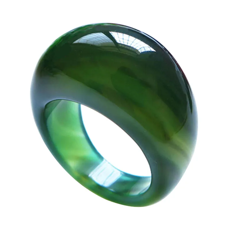 

Natural green agate ring for men women with texture handmade brand jadeite jade rings jade jewelry natural stone jade
