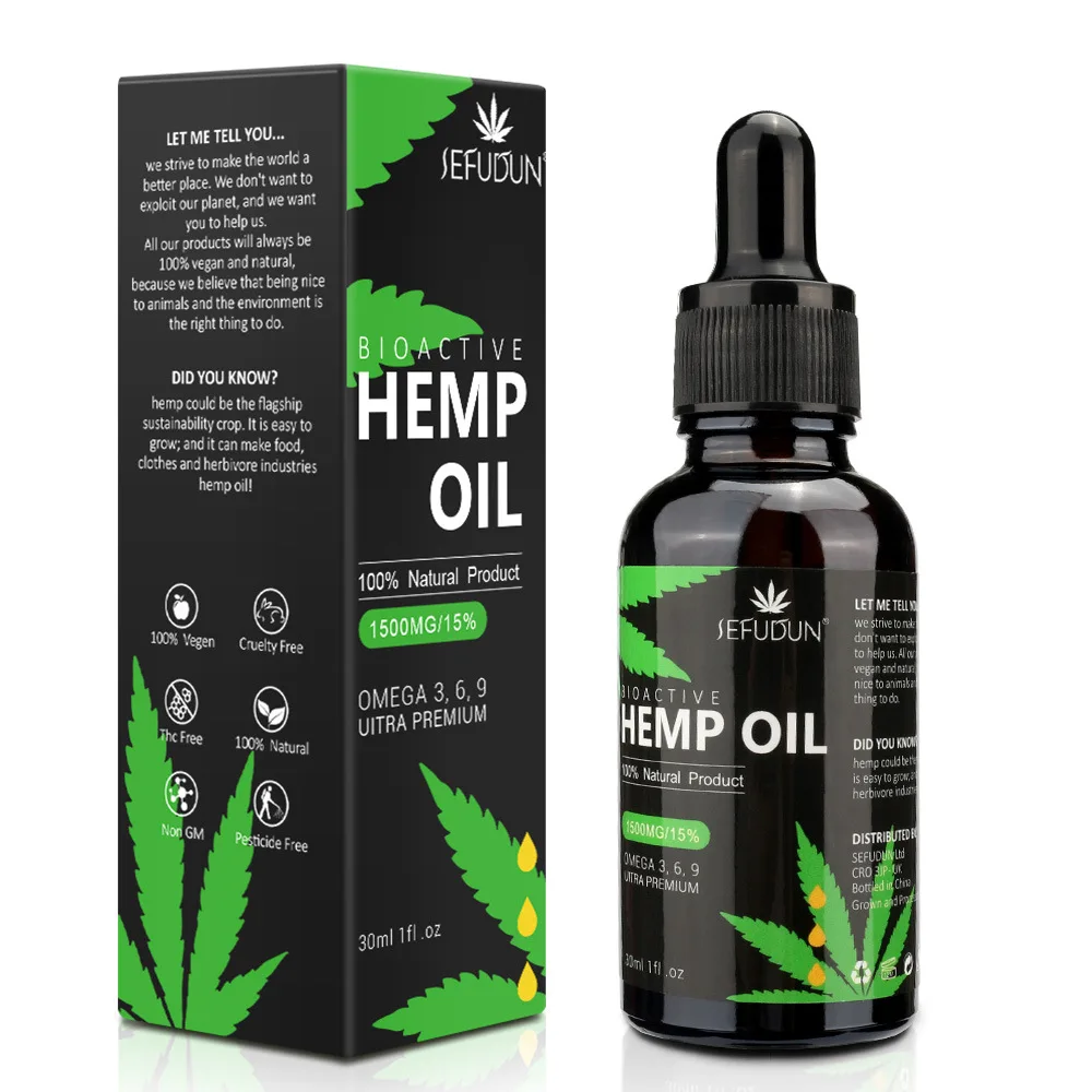 

3pcs 30ml 100% Organic Hemp Oil Bio-active Hemp Seeds Oil Extract Drop for Pain Relief Reduce Anxiety Better Sleep Essential Oil