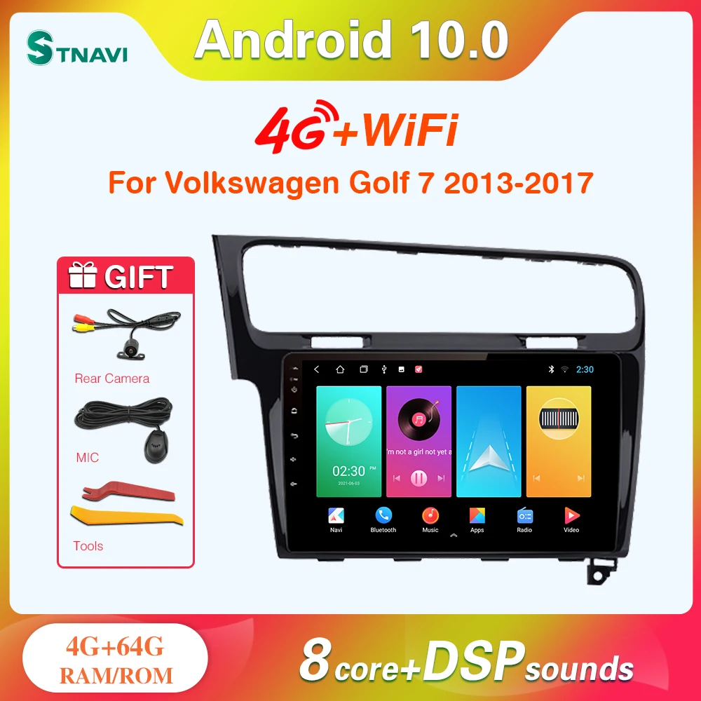 

STNAVI Android 10 Car Radio Multimedia Video Auto Stereo Player For Volkswagen Vw Golf 7 2013 2014-2017 GPS Navigation Head Unit