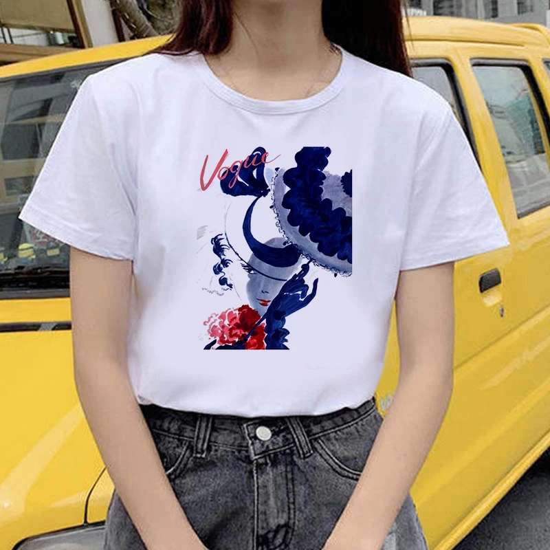 

Oversized T Shirt Women 2021 Vogue Casual Summer Short Sleeve Casual Aesthetic Ullzang Tees White Tshirts for 90s Girls Ladies