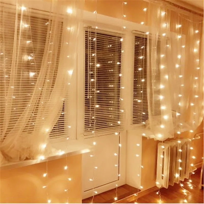 6M x 3M 600 LED Home Outdoor Holiday Decorative Wedding Christmas String Fairy Curtain Garlands Strip Party Lights