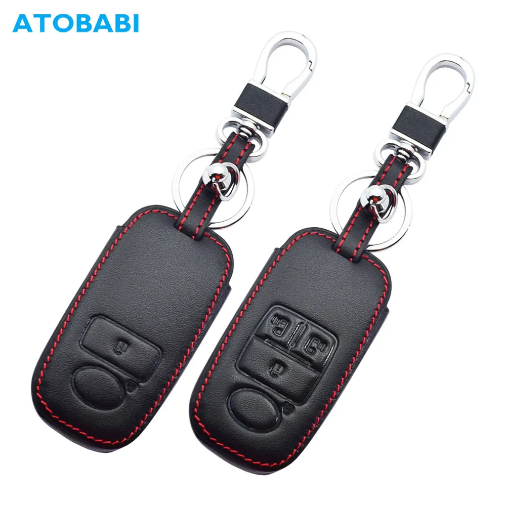 

Leather Car Key Case 2 4 Buttons Smart Keyless Entry Remote Control Protector Cover For Daihatsu Tanto Rocky Toyota Raize Rubber