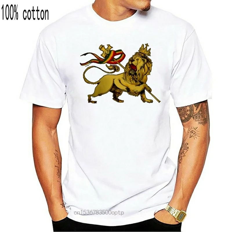 

New Africa Rasta Strong Lion Rastafarian Reggae Men Black T-Shirt 2019 Short Sleeve Hip Hop Starnger Things Polyester T Shirt