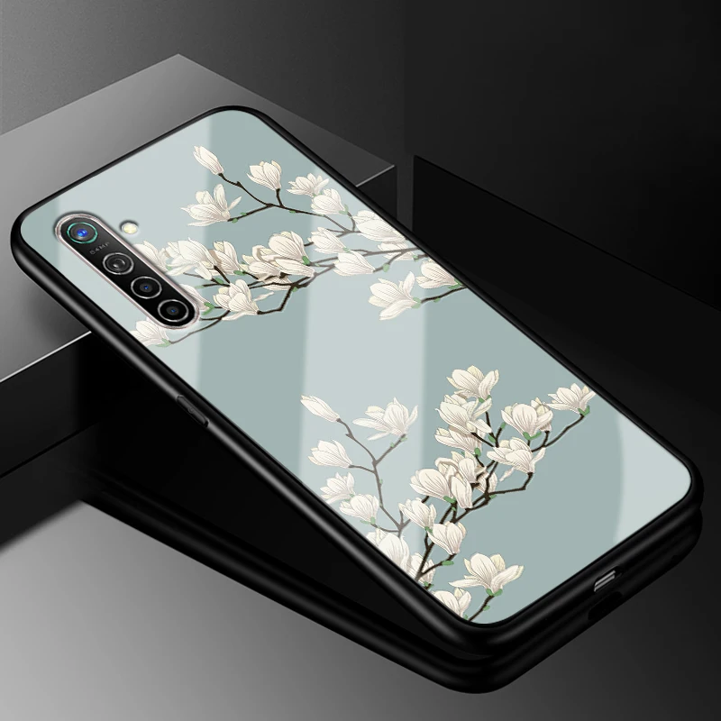 14 Для OPPO Realme X2 чехол 6,4 ''модный стеклянный Жесткий Чехол для задней панели телефона чехол s для OPPO Realme XT силиконовый бампер - Цвет: 14