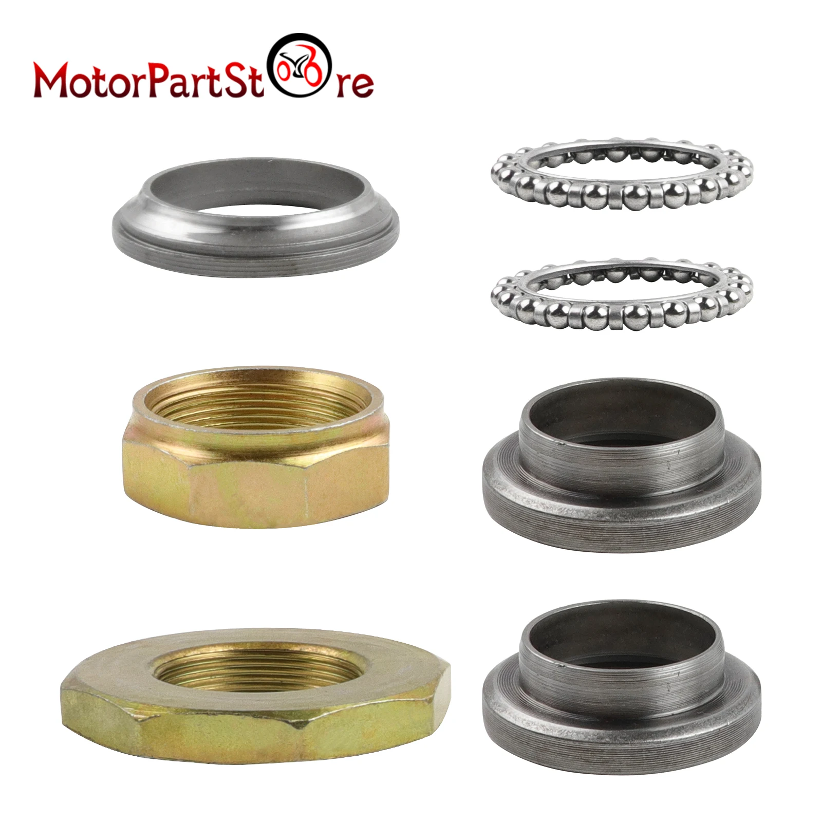 7pcs Steering Stem Bearings Head Race Set for Yamaha PW50 PW 50 1981-2015 Motorcycle Pit Dirt Bike Kids Bike Accessories Parts