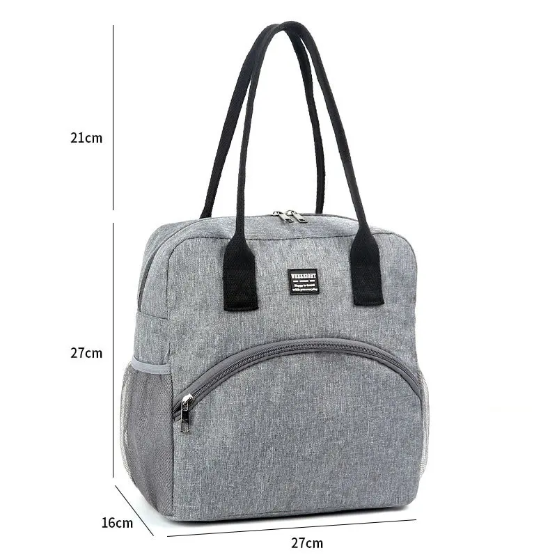 

Lunch Box Bag Pure Color Simplicity Design Kids Student School Breakfast Picnic Handbag Outdoor Keep Cold Tote Bag