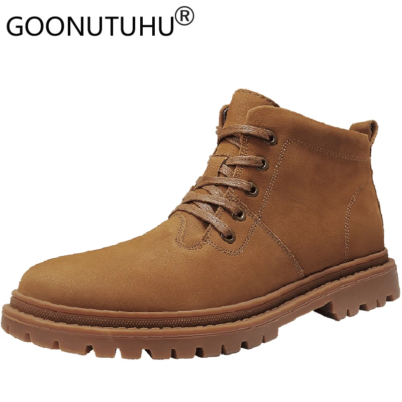 2021 осень зима Мужские ботинки в армейском стиле туфли из натуральной кожи на