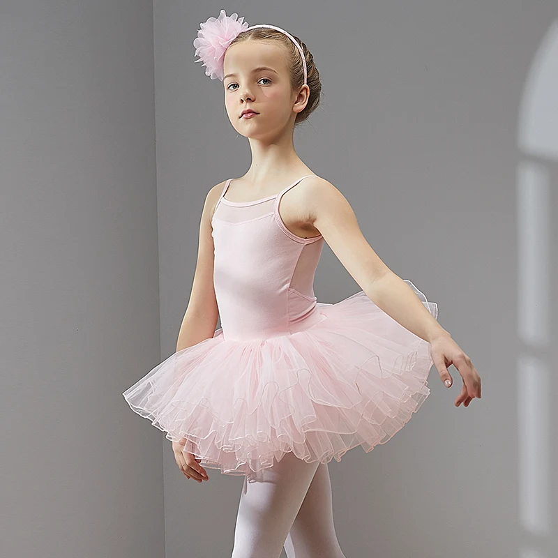 

Ballet Dress Dance Dress Tutu Dress for Girls Kids Children High Quality Short Sleeves Tulle Dance Wear