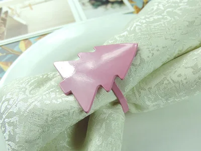 

100/PCS Color hotel set table alloy Saint Denier tree napkin ring napkin ring napkin buckle napkin ring mouth cloth ring