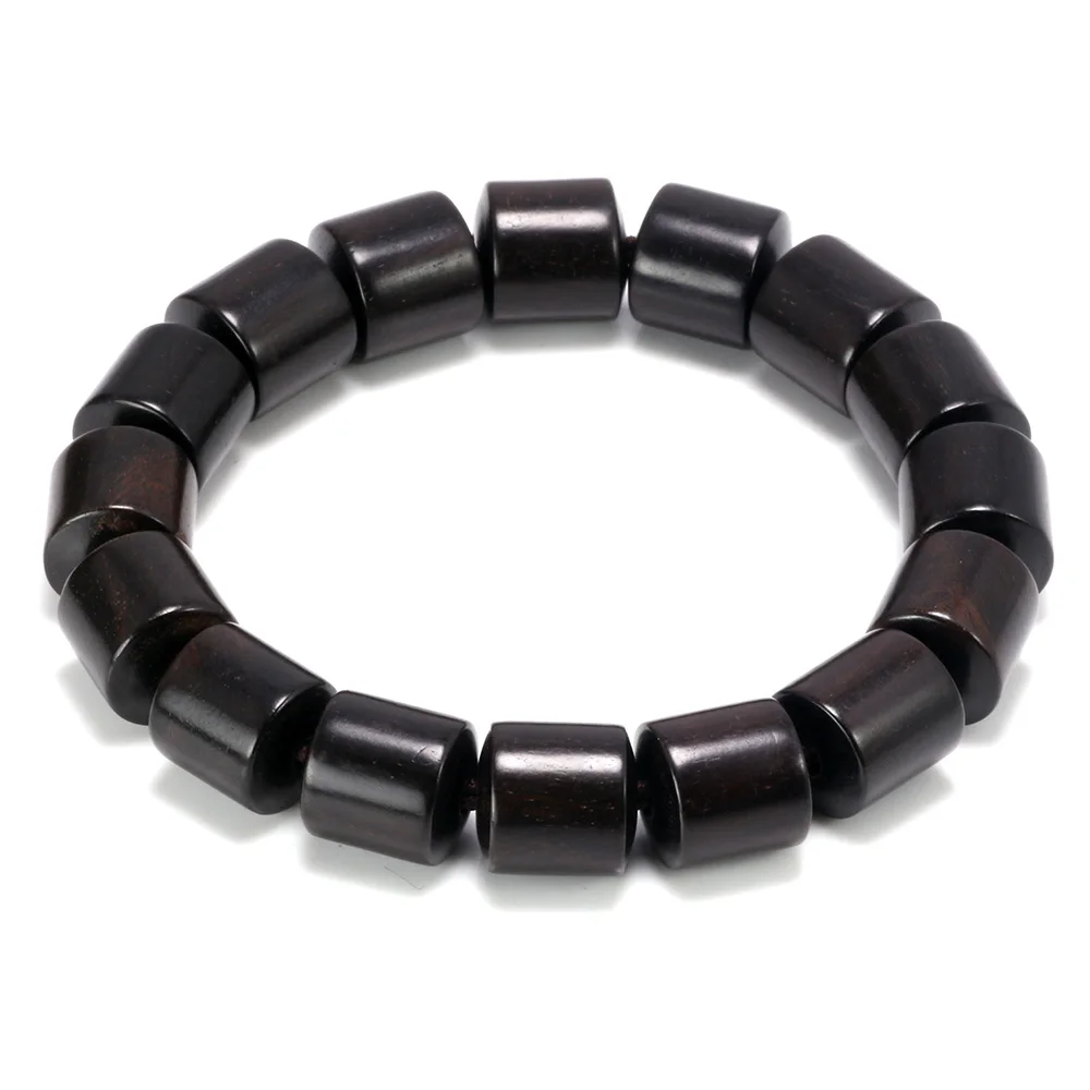 Натуральные черные бусины из сандалового дерева браслет искусственных бусин в