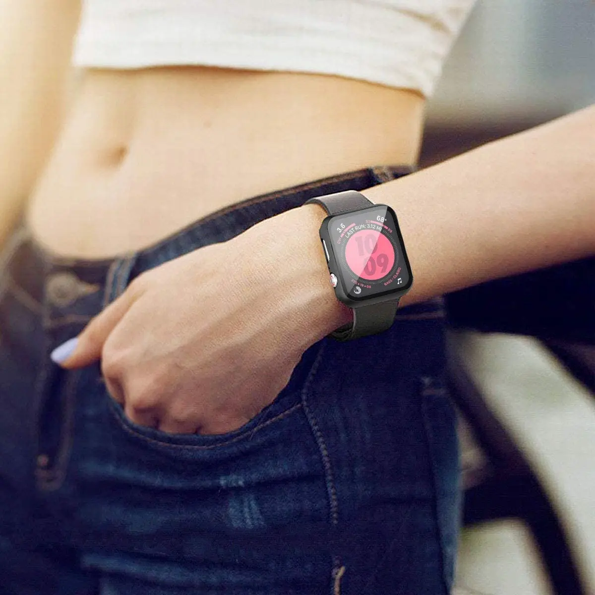 Чехол для часов Apple Watch чехол s 44 мм 40 6/SE/5/4/3/2/1 закаленное стекло защитная рамка